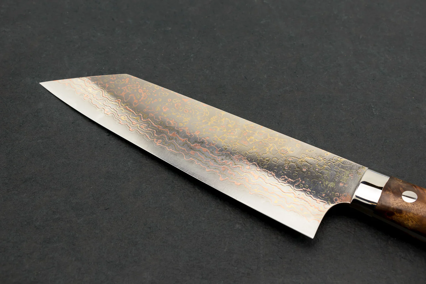 Takeshi Saji VG10W Rainbow Damascus Western Bunka 180mm - Image 4